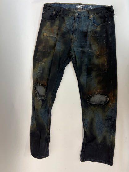 Cliff, Robot Man’s Jeans Doom Patrol Movie Prop Atlanta Brick Co Stunt Burnt 36x34 w/o tag Lot 9  