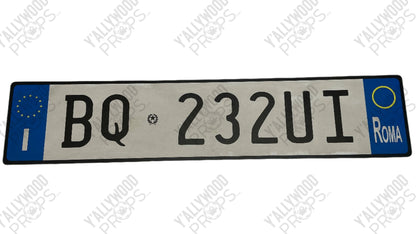 Rome License Plates Red Notice (2021) Movie Prop Y'allywood Props BQ232UI Front