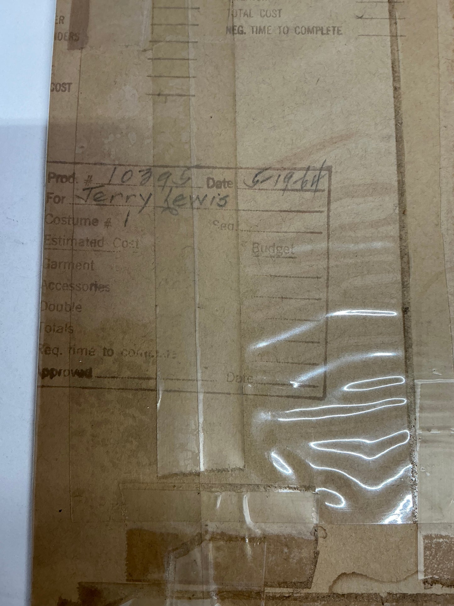 Leah Rhodes Jerry Lewis Costume Sketch The Disorderly Orderly (1964) Memorabilia Y'allywood Props