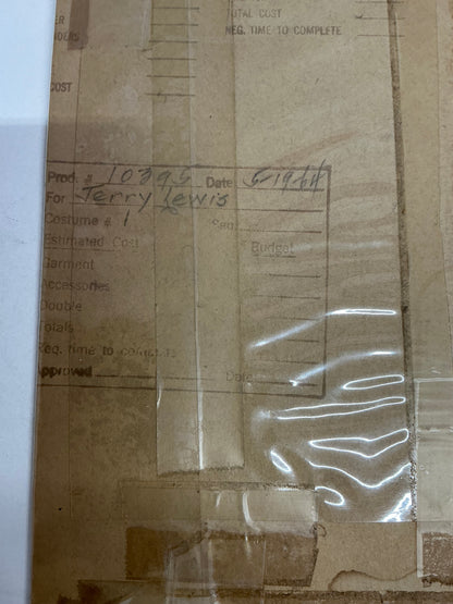 Leah Rhodes Jerry Lewis Costume Sketch The Disorderly Orderly (1964) Memorabilia Y'allywood Props