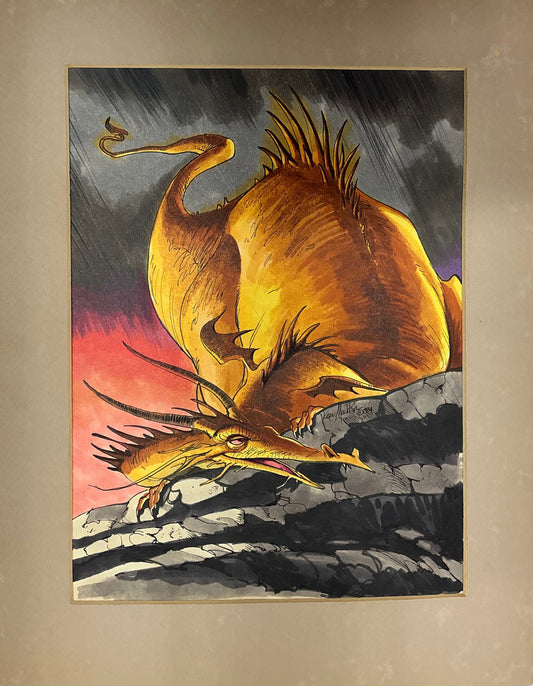Ken Macklin Golden Dragon Original Artwork 1984 Autograph Y'allywood Props