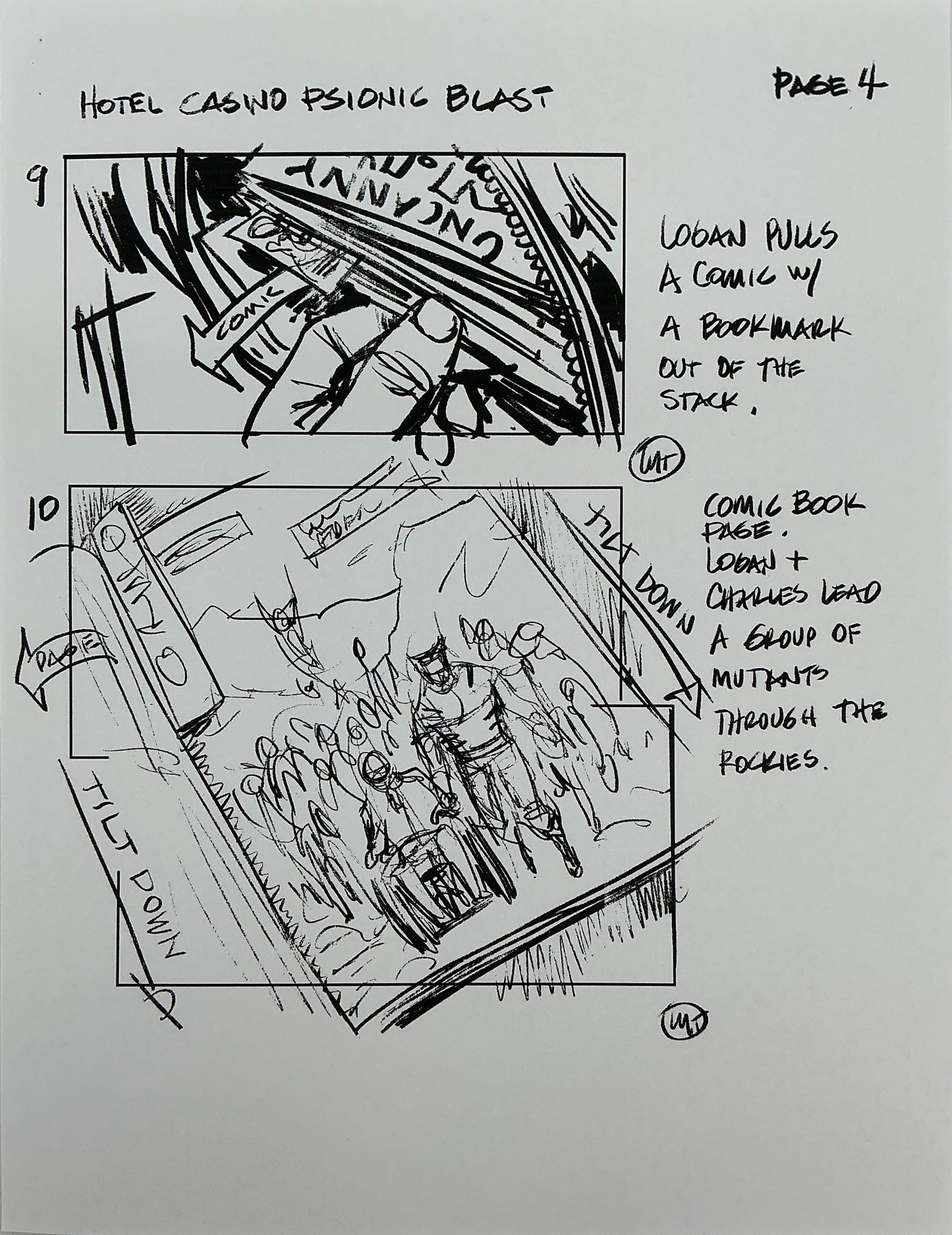 Storyboards Hotel Casino Psionic Blast Scene Logan (2017) Memorabilia Y'allywood Props 4
