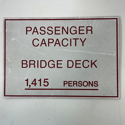 Staten Island Ferry Signs Spider-Man: Homecoming Movie Prop Atlanta Brick Co Passenger Capacity Bridge Deck 10x7”  