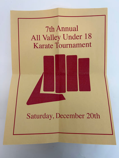 Vintage All Valley Tournament Flyer S4E3 Cobra Kai Movie Prop Y'allywood Props Hero  