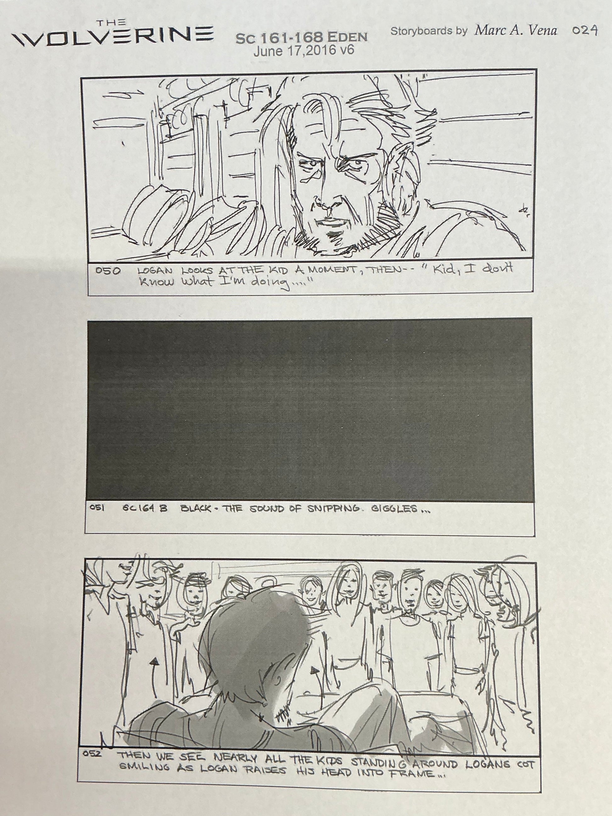 Storyboards Eden Scene 161-168 Logan (2017) Memorabilia Y'allywood Props Paper 8