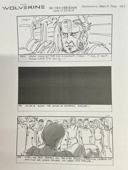 Storyboards Eden Scene 161-168 Logan (2017) Memorabilia Y'allywood Props Paper 8