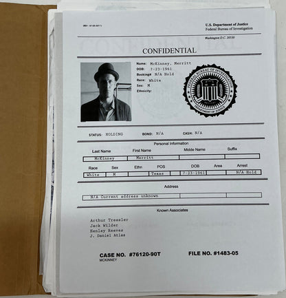 Merritt McKinney FBI File Now You See Me (2013) Memorabilia Y'allywood Props
