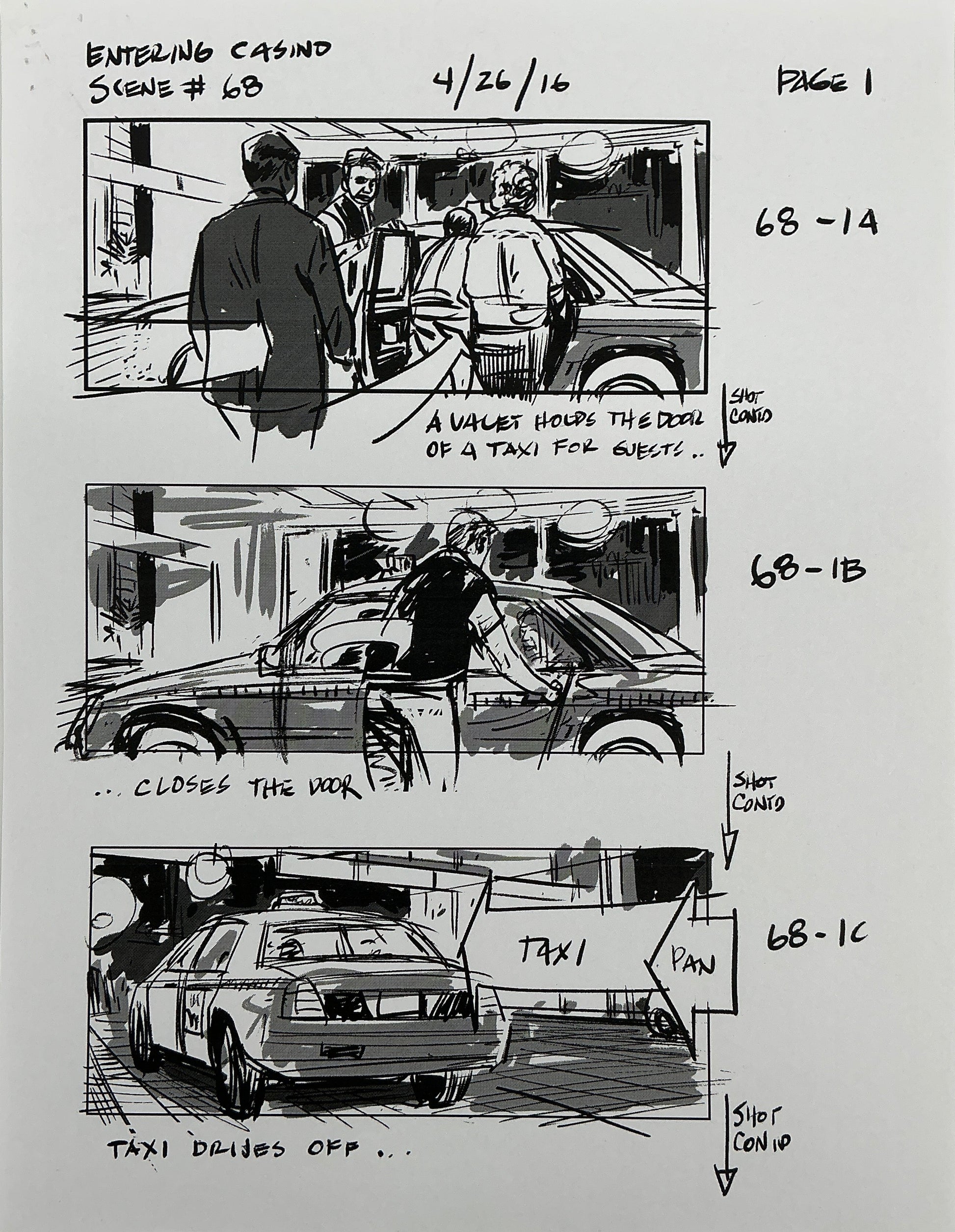 Storyboards Entering Casino Scene 68 Logan (2017) Memorabilia Y'allywood Props 1