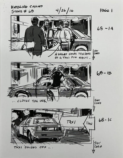 Storyboards Entering Casino Scene 68 Logan (2017) Memorabilia Y'allywood Props 1