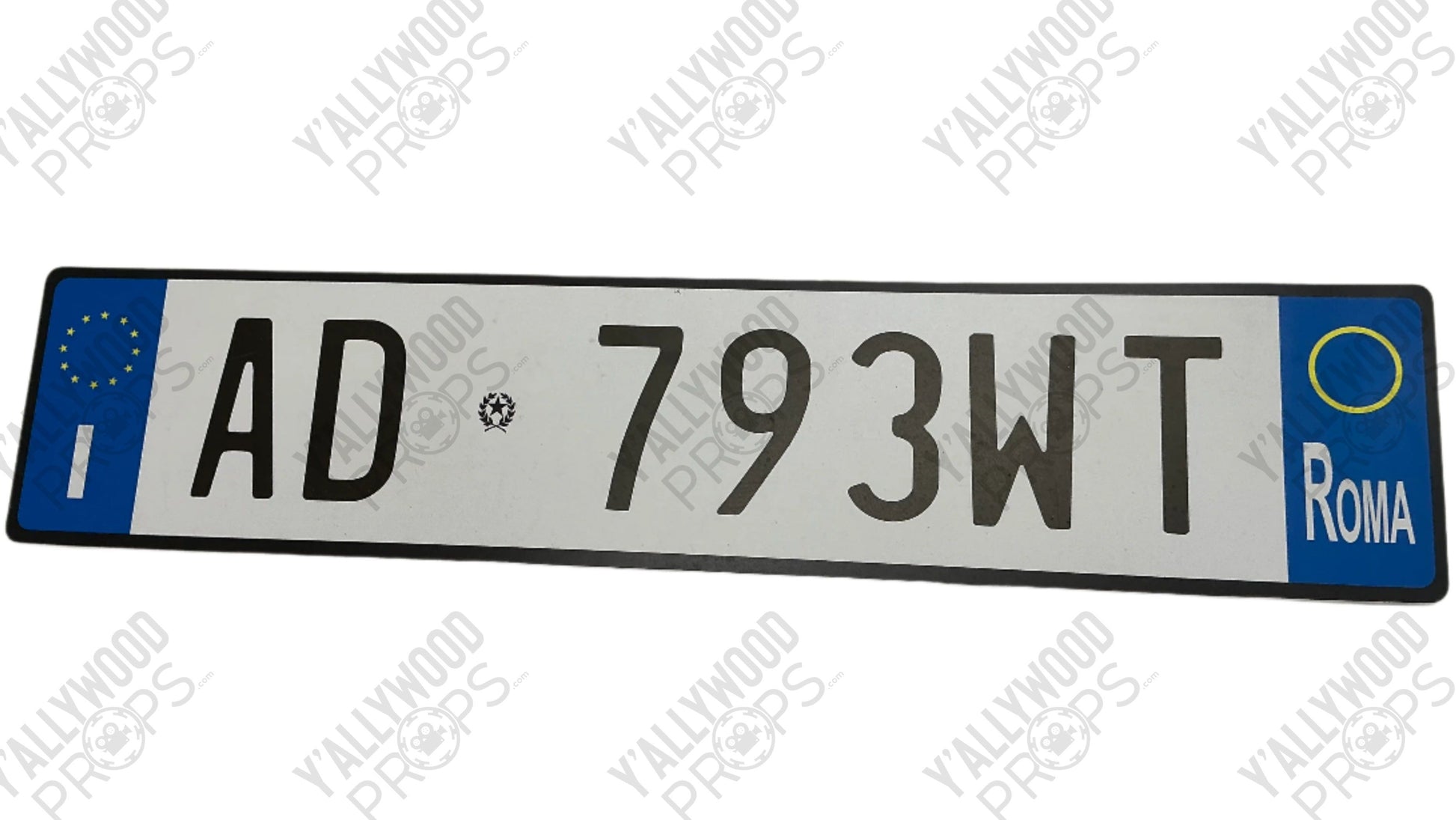 Rome License Plates Red Notice (2021) Movie Prop Y'allywood Props AD793WT Front