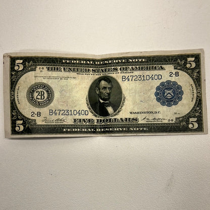 Detective William Burns’ Money & Card Killers of the Flower Moon Movie Prop Y'allywood Props Five Dollars  