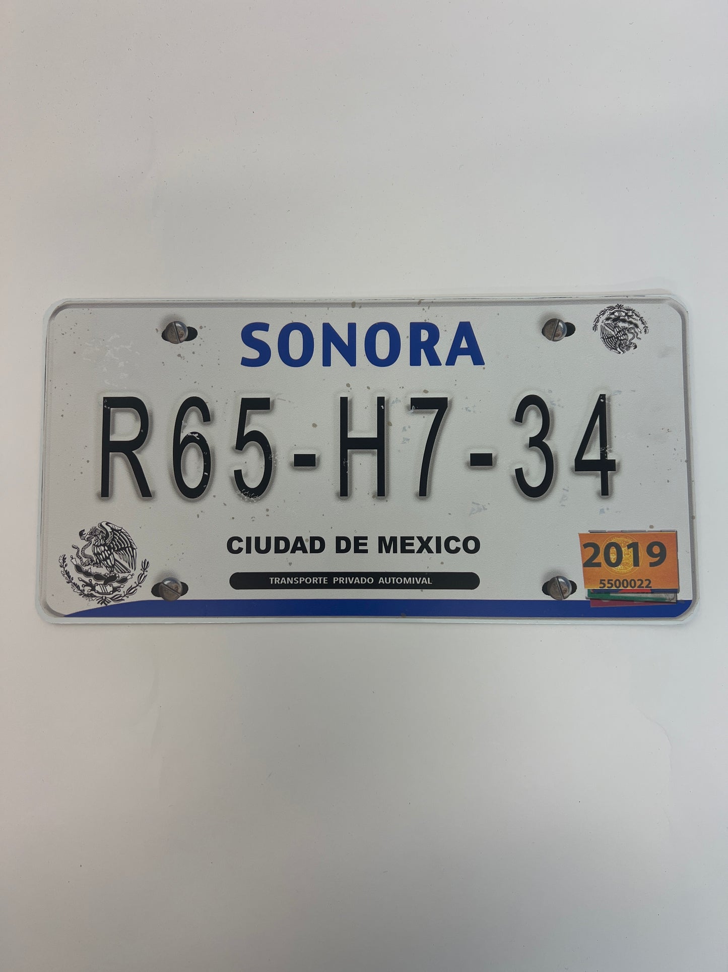 Mexican Car’s License Plate S5E1 Cobra Kai Movie Prop Y'allywood Props R65-H7-34 Front Plate On Screen  