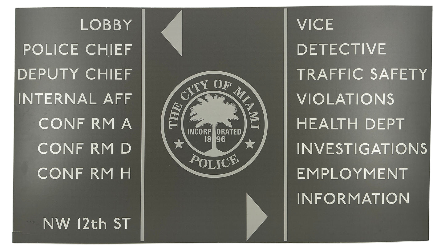 Miami Police Department Sign Bad Boys For Life (2020) Movie Prop Y'allywood Props