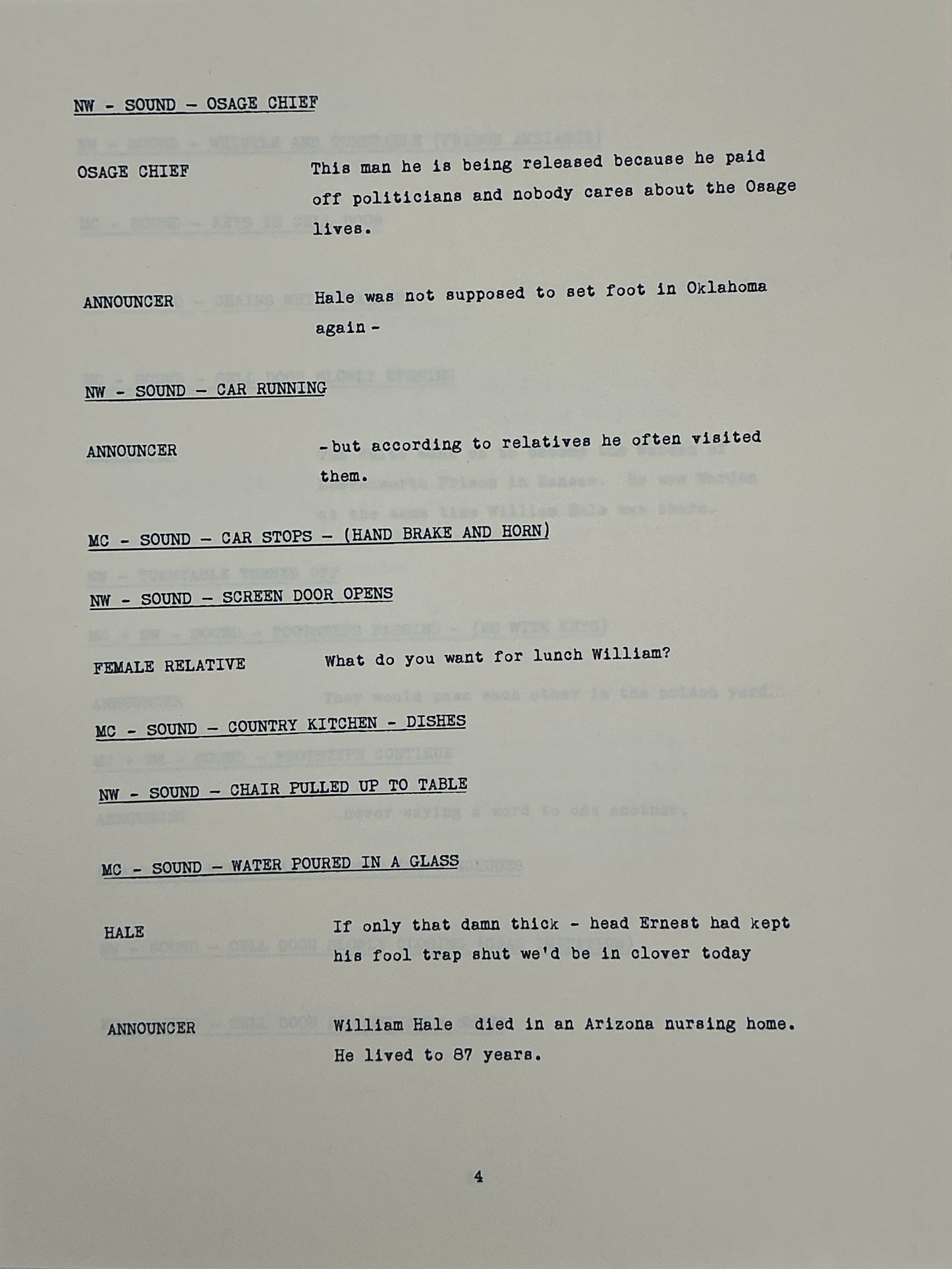 Radio Announcer's Script Killers of the Flower Moon (2023) Movie Props Y'allywood Props