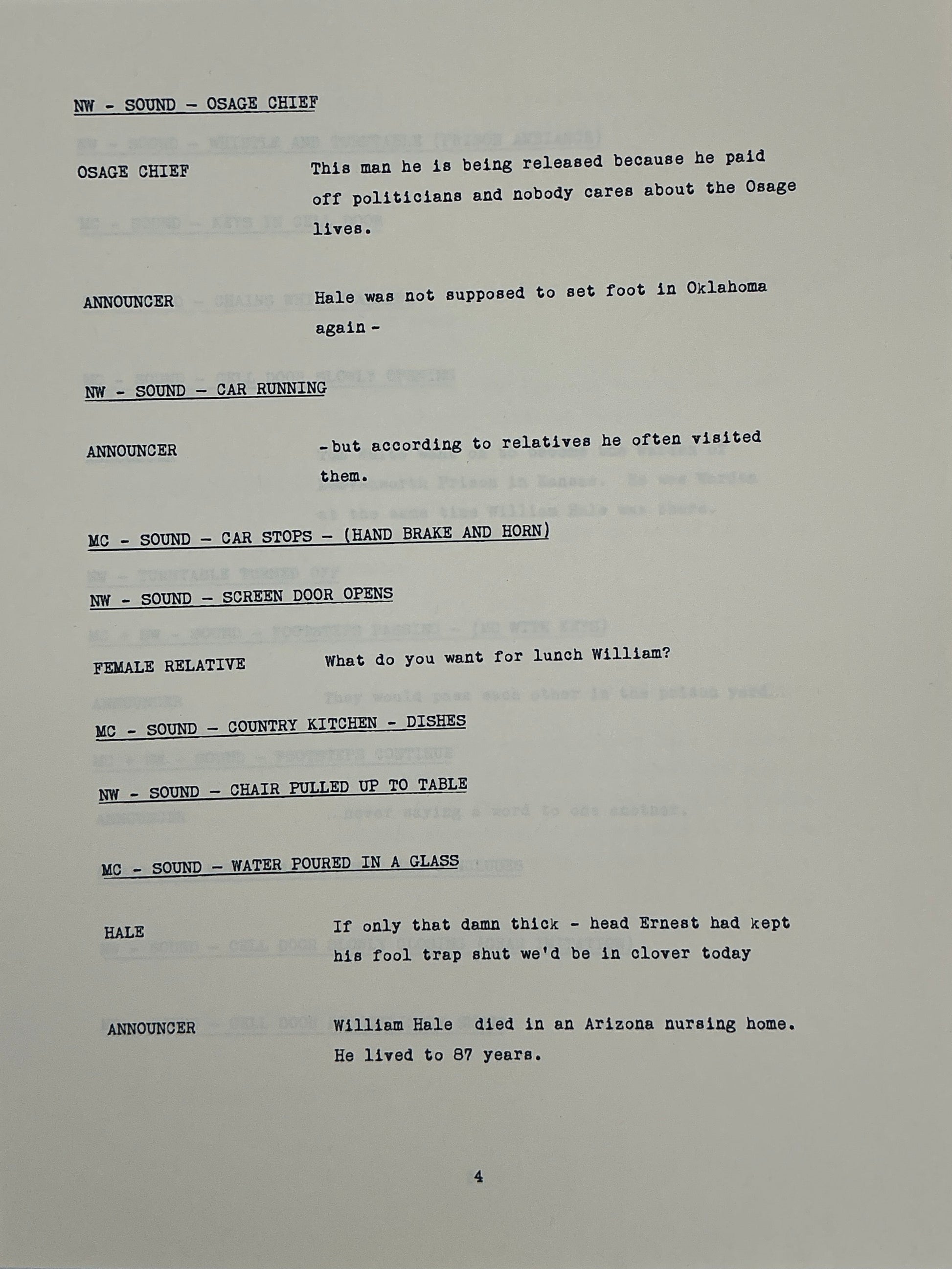 Radio Announcer's Script Killers of the Flower Moon (2023) Movie Props Y'allywood Props