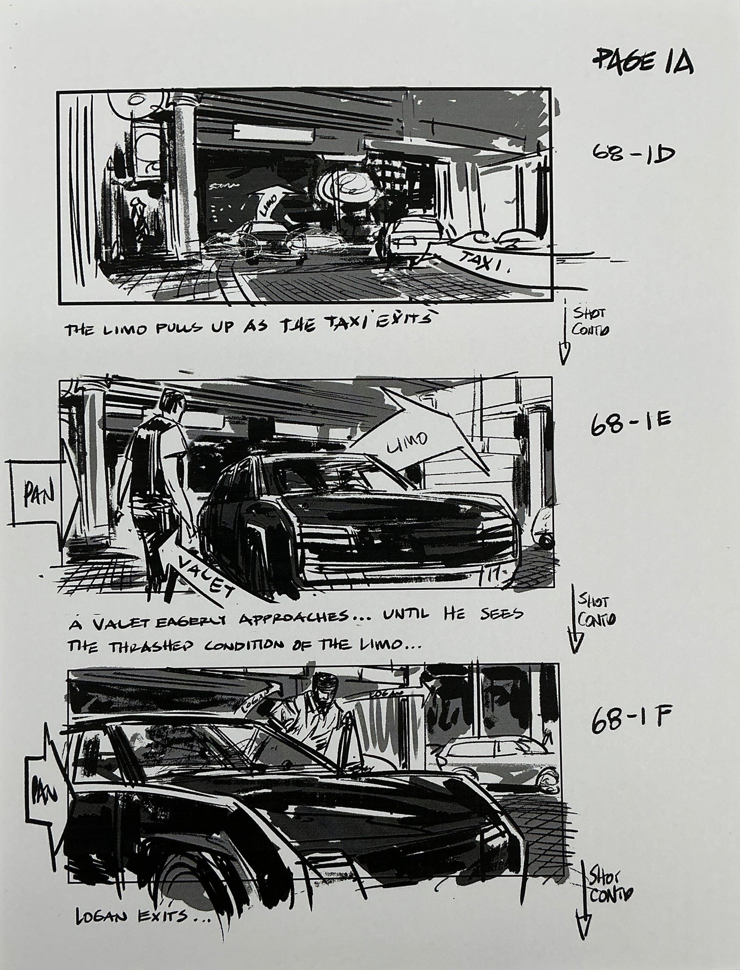 Storyboards Entering Casino Scene 68 Logan (2017) Memorabilia Y'allywood Props 1A
