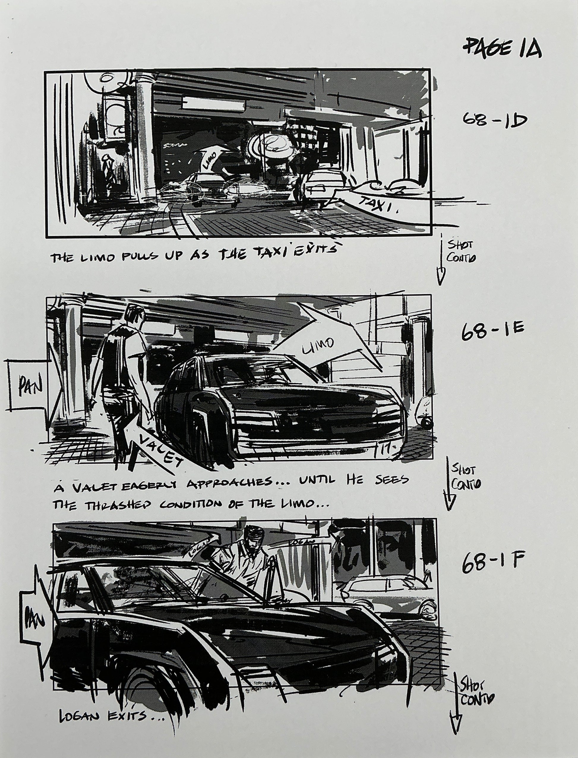 Storyboards Entering Casino Scene 68 Logan (2017) Memorabilia Y'allywood Props 1A
