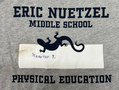 Middle School PE T-Shirts Me Apple TV Series (2024) Y'allywood Props M Xzavier
