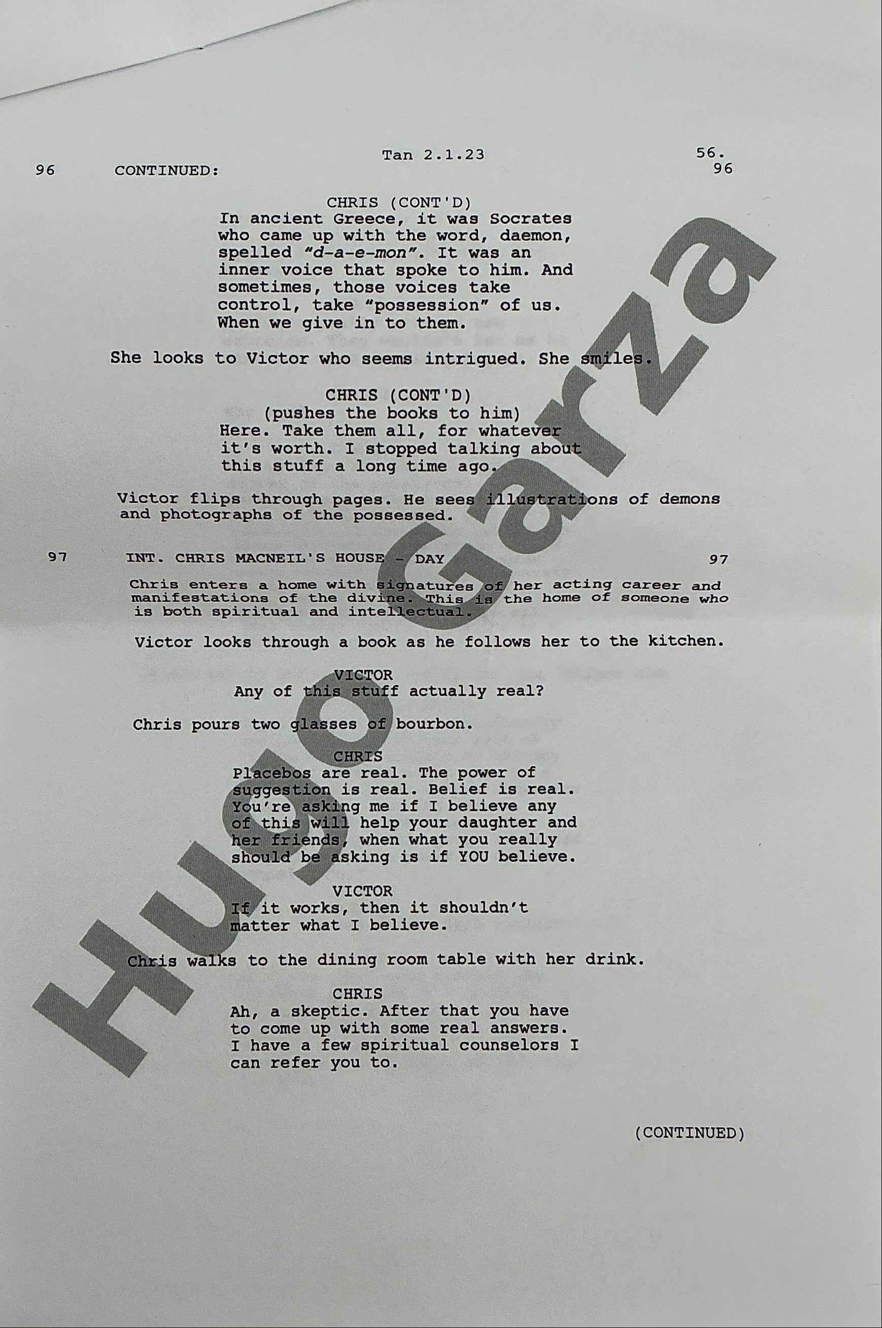 Call Sheet & Script The Exorcist: Believer (2023) Memorabilia Y'allywood Props