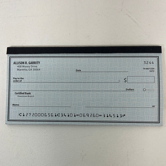 Allison Garrity Bank Check Greenland Movie Prop Atlanta Brick Co   