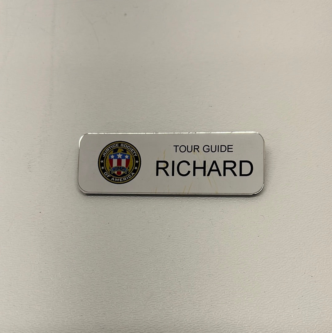 Richard, The Shade’s Name Badge JSA Tour S3 E13 Stargirl Movie Prop Atlanta Brick Co   