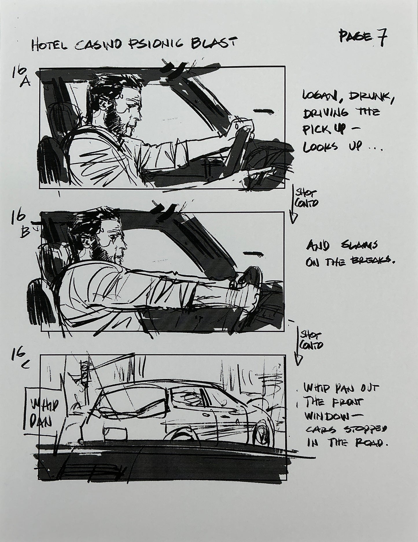 Storyboards Hotel Casino Psionic Blast Scene Logan (2017) Memorabilia Y'allywood Props 7