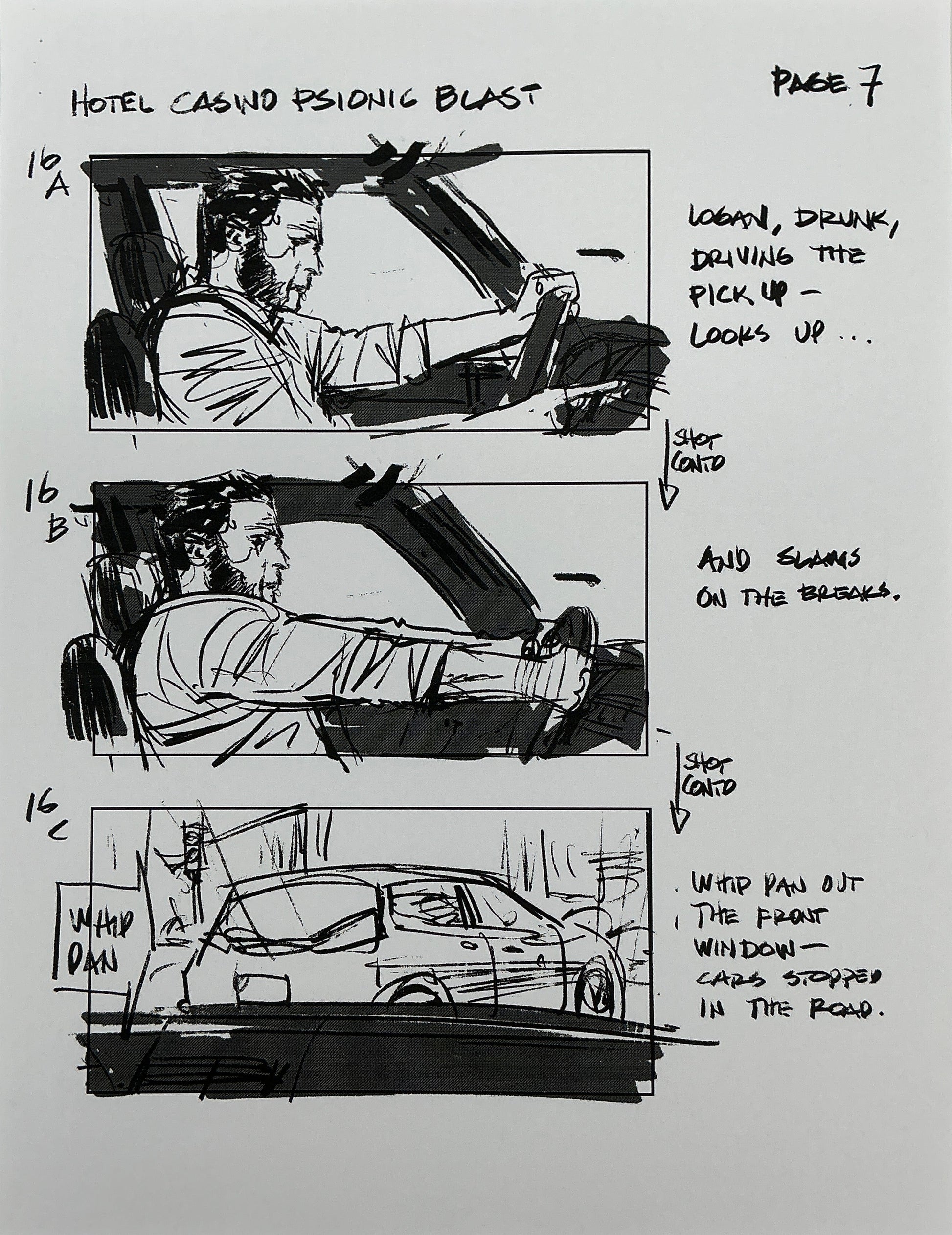 Storyboards Hotel Casino Psionic Blast Scene Logan (2017) Memorabilia Y'allywood Props 7