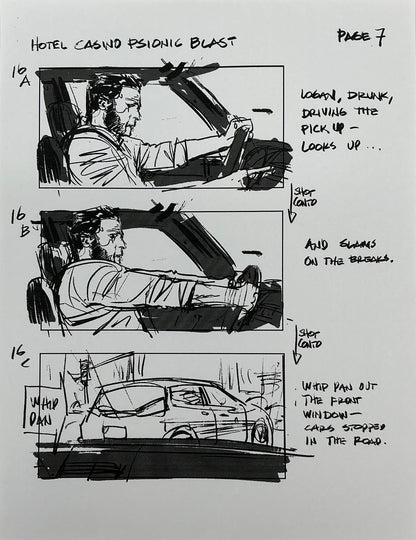 Storyboards Hotel Casino Psionic Blast Scene Logan (2017) Memorabilia Y'allywood Props 7