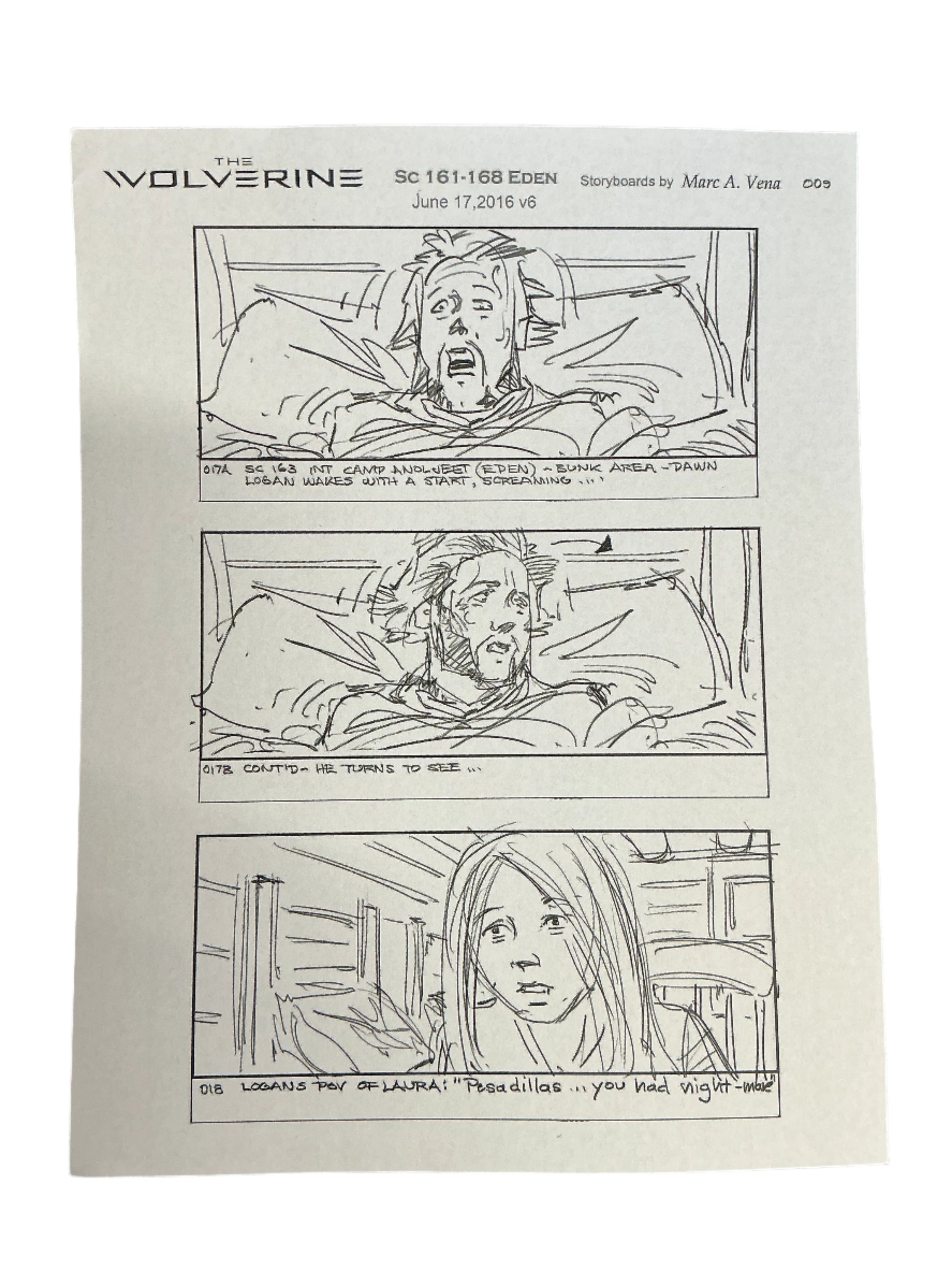 Storyboards Eden Scene 161-168 Logan (2017) Memorabilia Y'allywood Props Paper 24