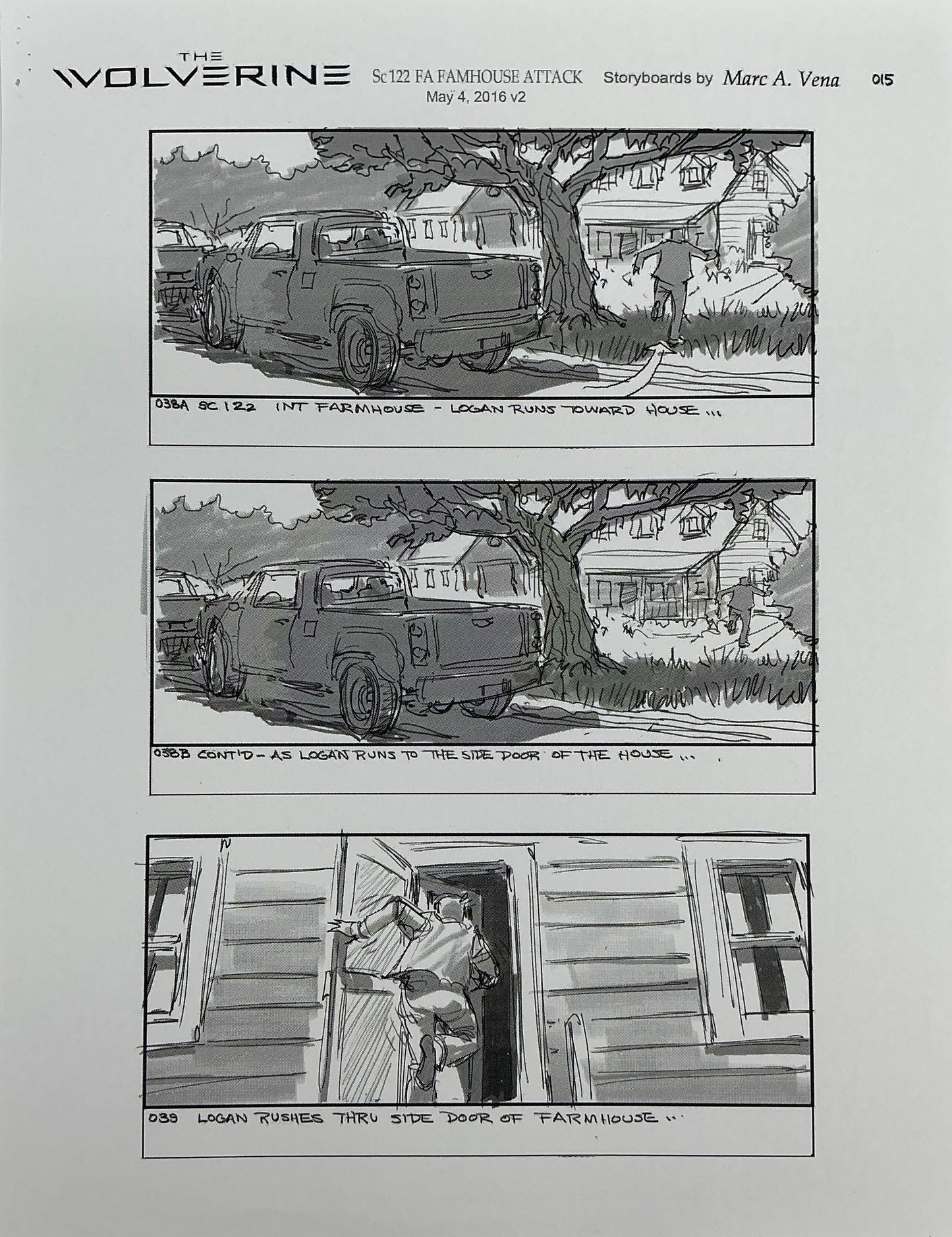 Storyboards Farmhouse Attack Scene 108 Logan (2017) Memorabilia Y'allywood Props 15