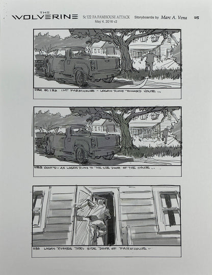 Storyboards Farmhouse Attack Scene 108 Logan (2017) Memorabilia Y'allywood Props 15