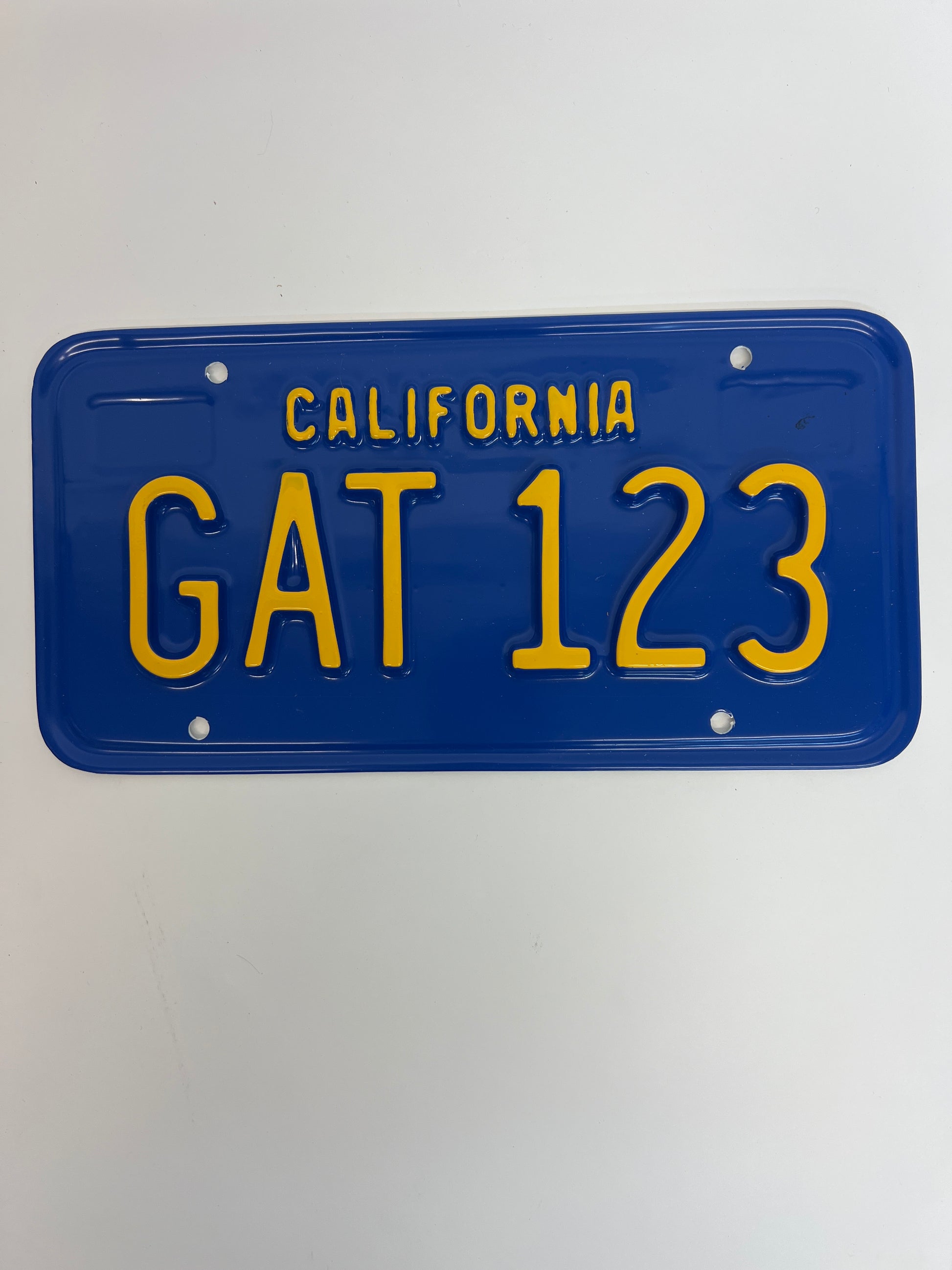 1979 License Plates S1E6 Cobra Kai Movie Prop Y'allywood Props GAT123 Front Plate Not Clearly Visible  