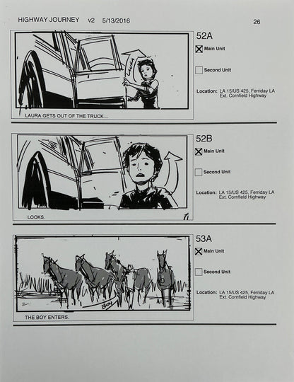 Storyboards Highway Journey Scene Logan (2017)
