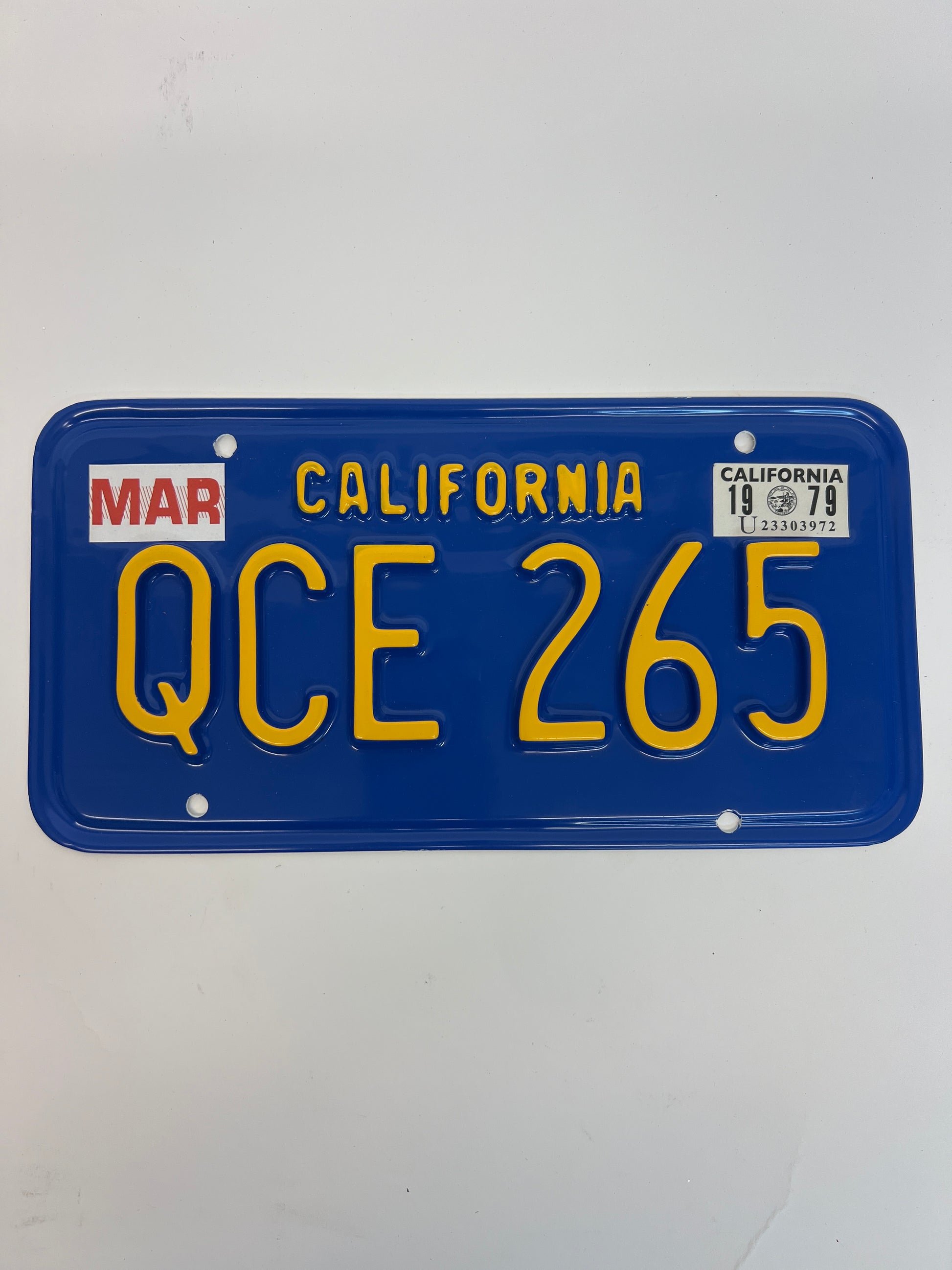 1979 License Plates S1E6 Cobra Kai Movie Prop Y'allywood Props QCE265 Johnny’s Driveway Screen Used  