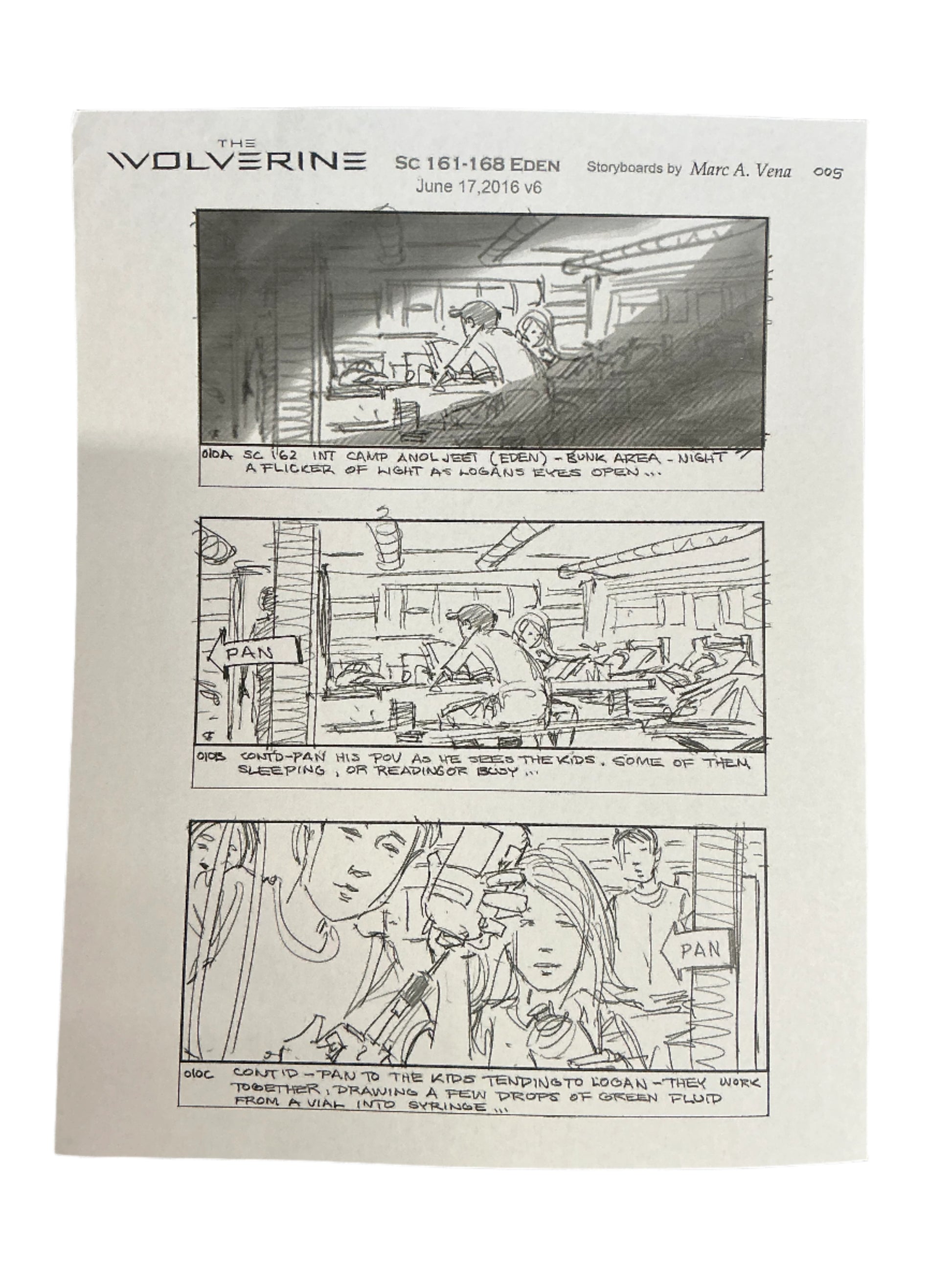 Storyboards Eden Scene 161-168 Logan (2017) Memorabilia Y'allywood Props Paper 28