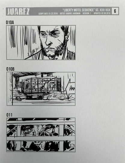 Storyboards Liberty Motel Scene 31 Logan (2017) Memorabilia Y'allywood Props 6