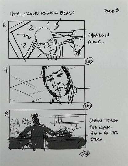 Storyboards Hotel Casino Psionic Blast Scene Logan (2017) Memorabilia Y'allywood Props 3