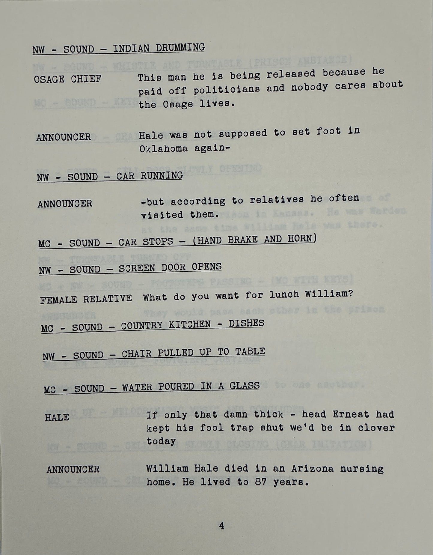 Radio Announcer's Script Killers of the Flower Moon (2023) Movie Props Y'allywood Props