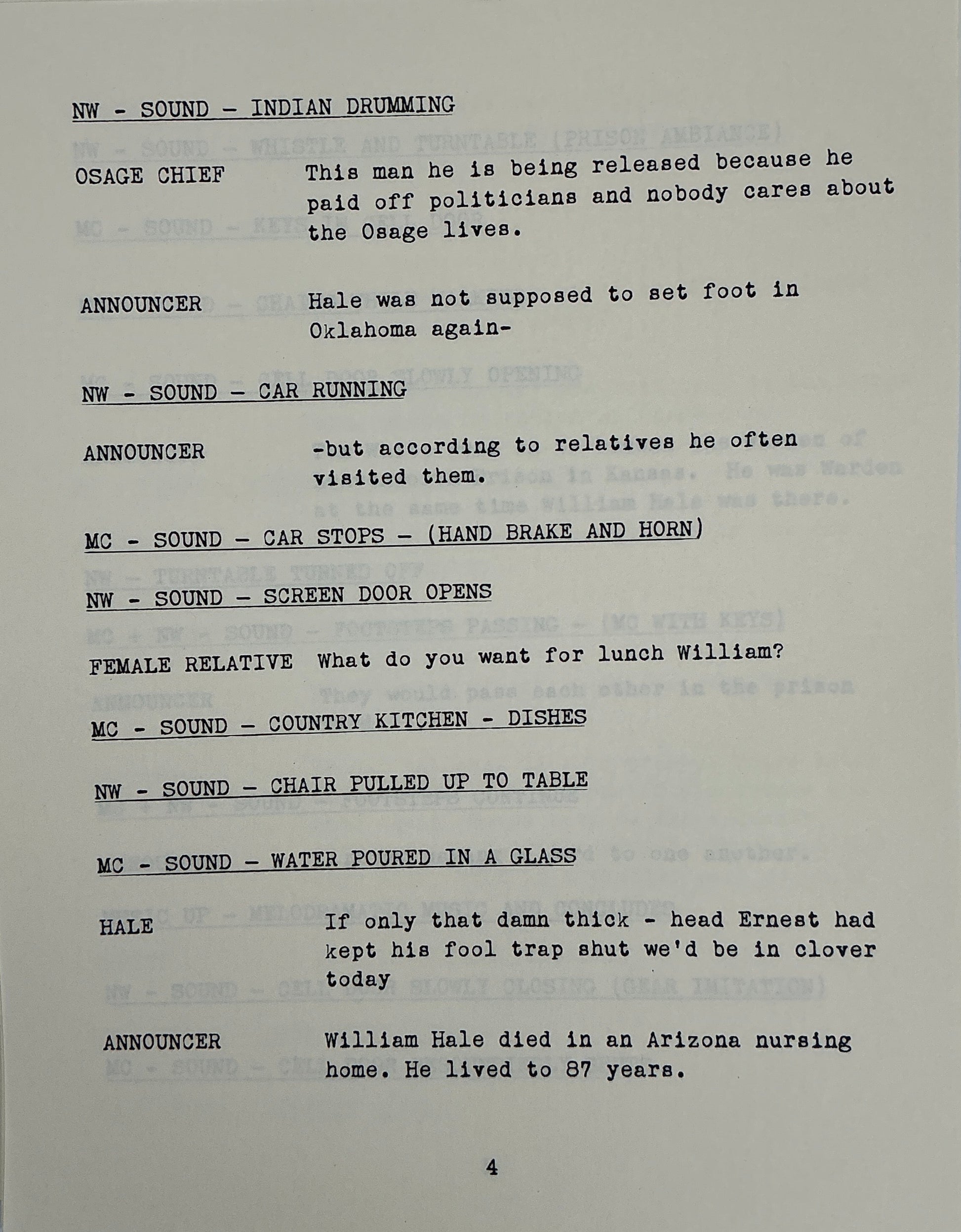 Radio Announcer's Script Killers of the Flower Moon (2023) Movie Props Y'allywood Props