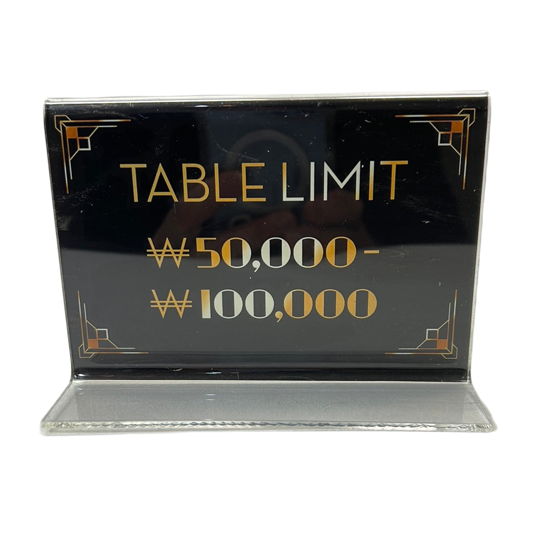 Table Limit Sign Casino Scene Black Panther Movie Prop Y'allywood Props   