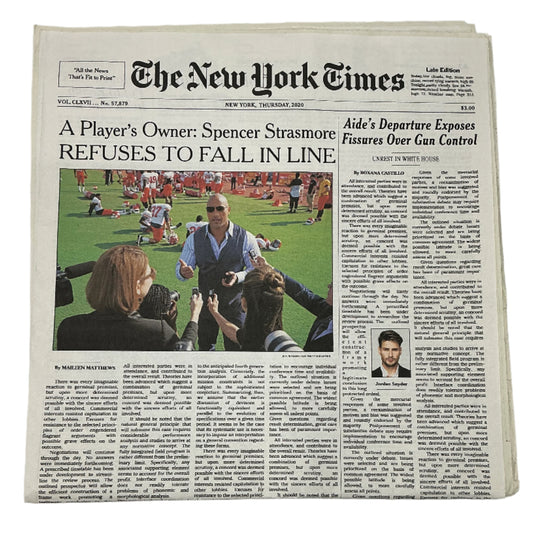 Spencer Strasmore Newspaper Ballers (2015-2019) Season 5 Movie Prop Y'allywood Props