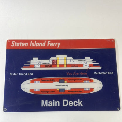 Staten Island Ferry Signs Spider-Man: Homecoming Movie Prop Atlanta Brick Co Main Deck Diagram 20x13” darker blue  