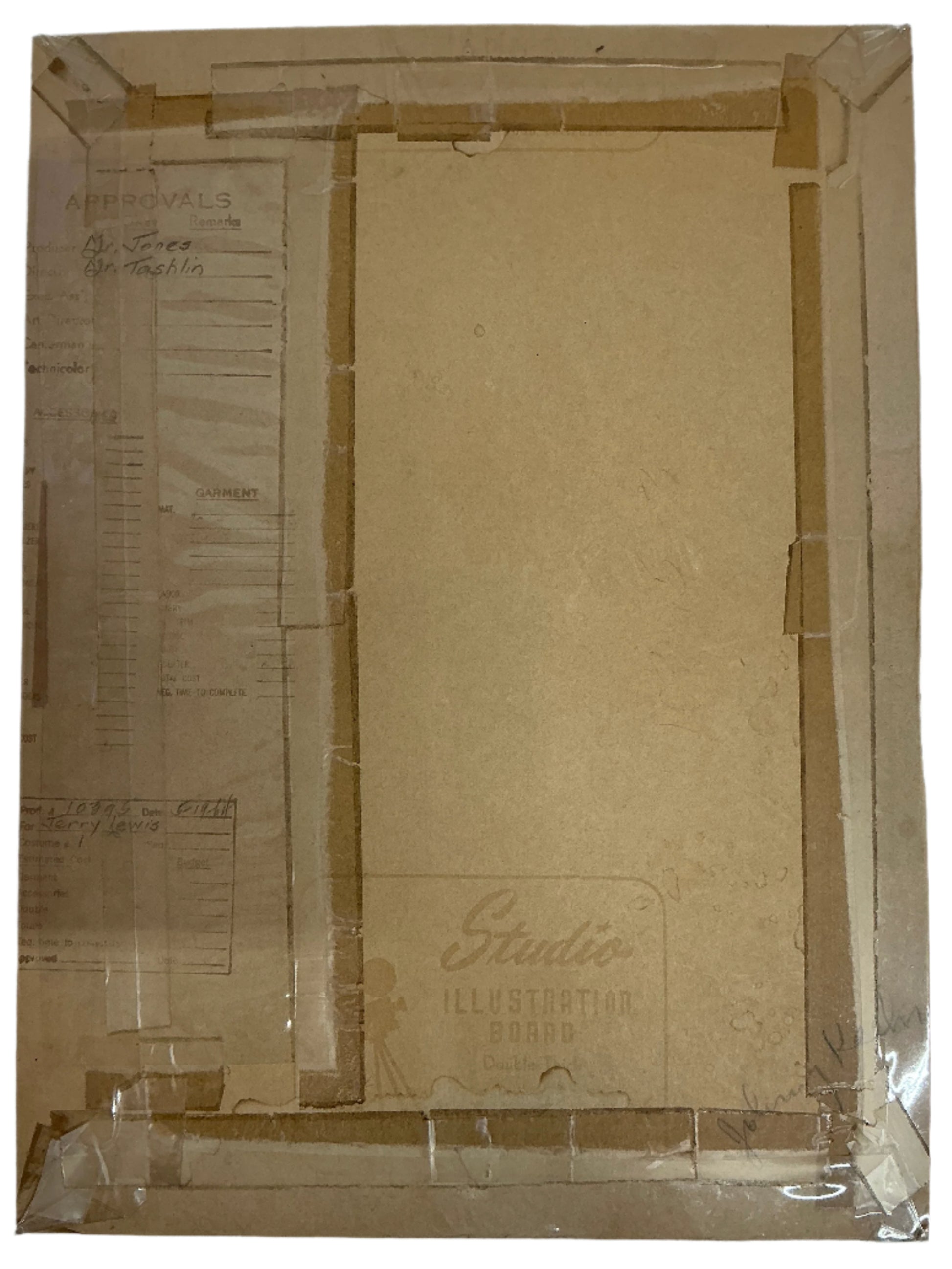Leah Rhodes Jerry Lewis Costume Sketch The Disorderly Orderly (1964) Memorabilia Y'allywood Props