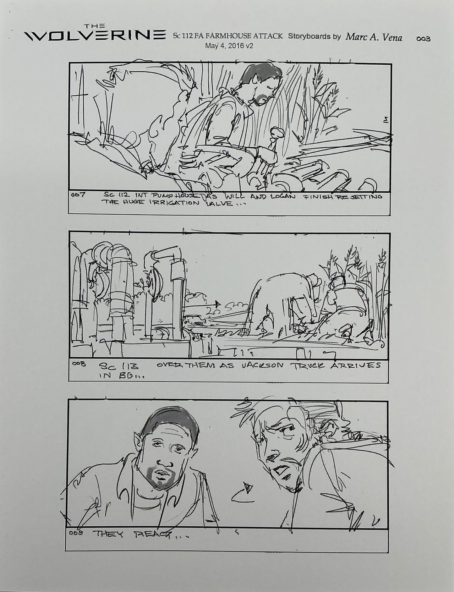 Storyboards Farmhouse Attack Scene 108 Logan (2017) Memorabilia Y'allywood Props 3