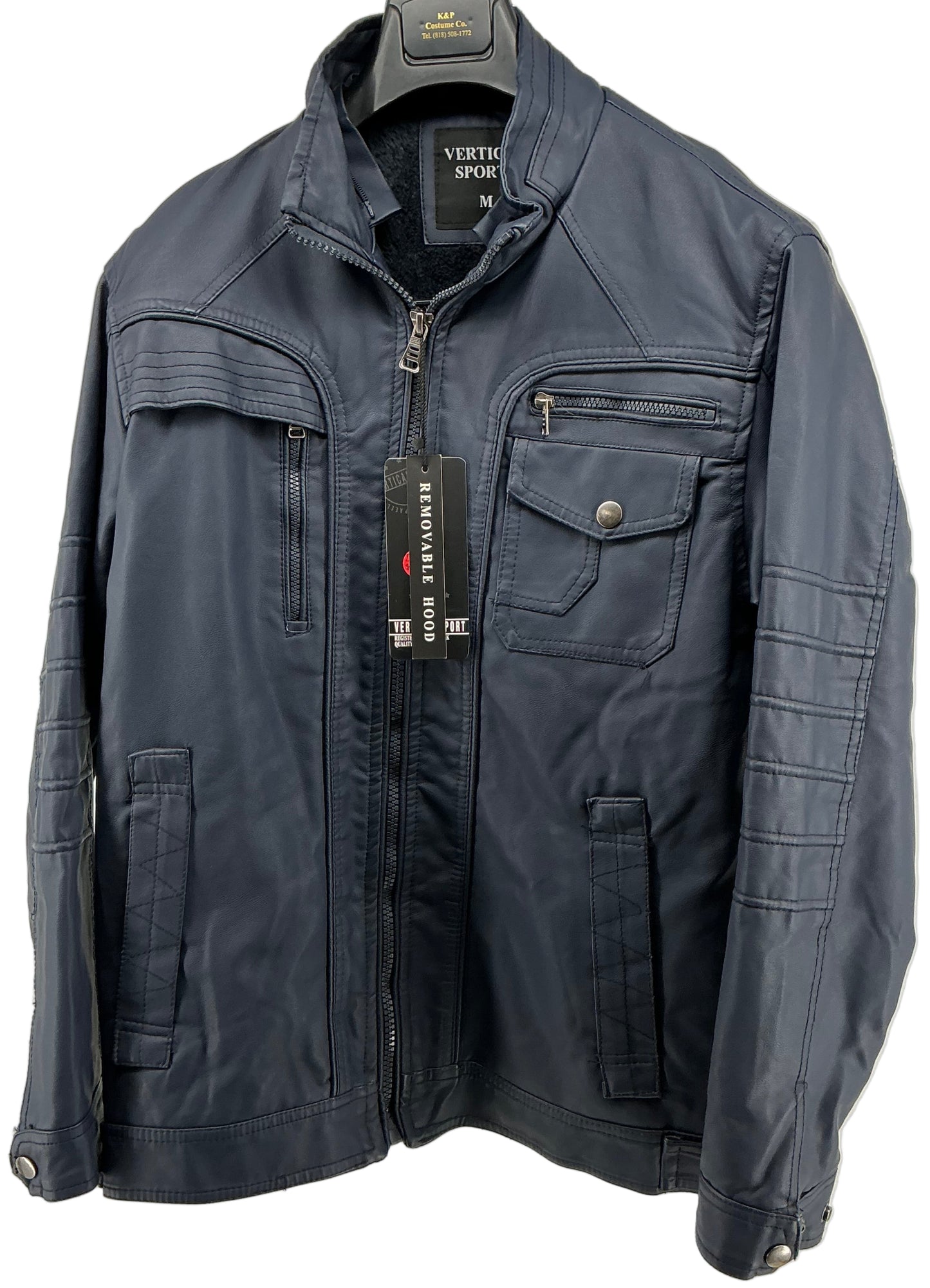 Vertical Sports Men's Faux Leather Jacket Unknown Film Wardrobe Wardrobe Y'allywood Props Without Hood Medium