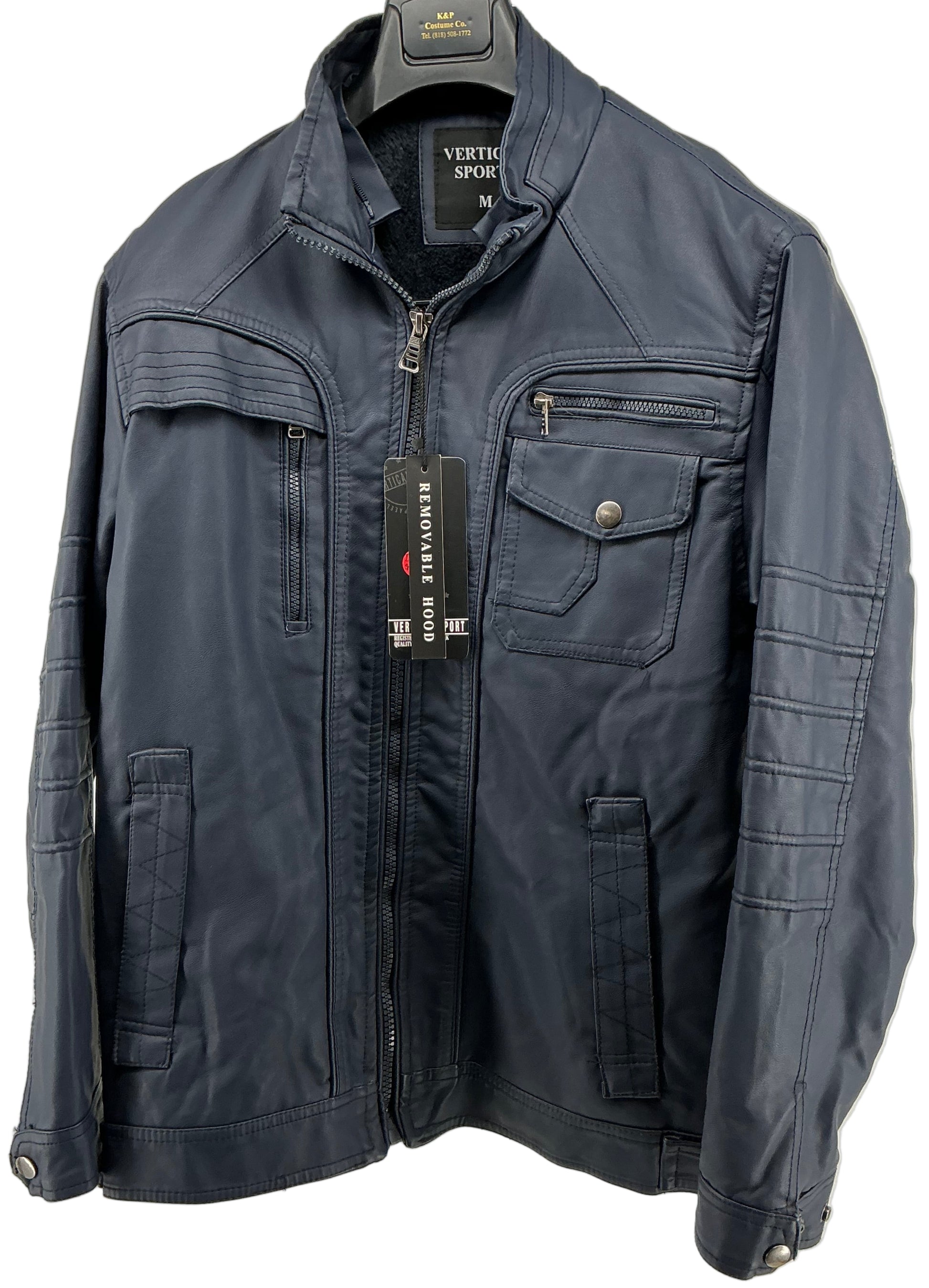 Vertical Sports Men's Faux Leather Jacket Unknown Film Wardrobe Wardrobe Y'allywood Props Without Hood Medium