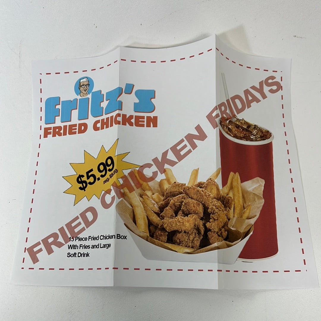 The Whitmore’s Mail S3 E1 Stargirl Movie Prop Atlanta Brick Co Fritz Fried Chicken  