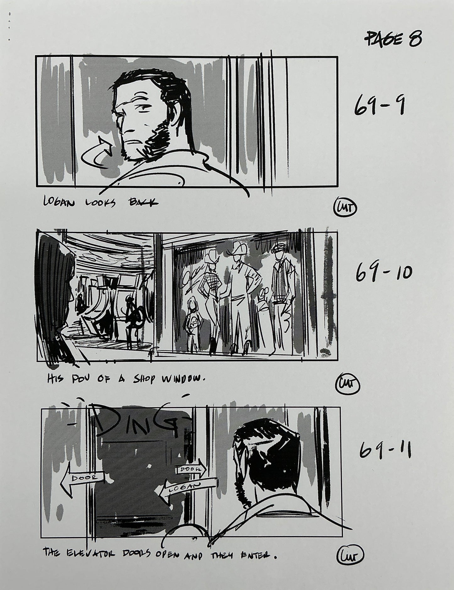 Storyboards Entering Casino Scene 68 Logan (2017) Memorabilia Y'allywood Props 8