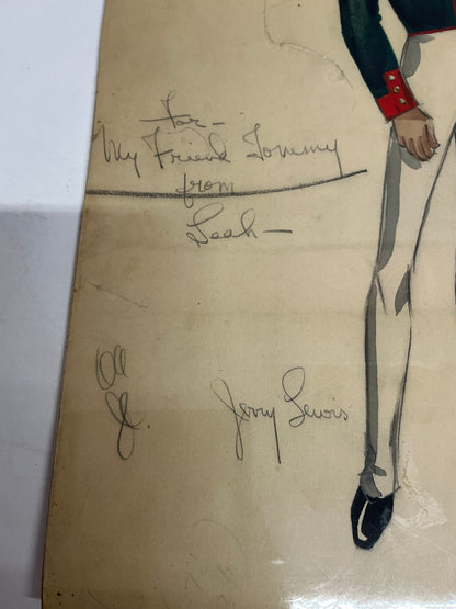 Leah Rhodes Jerry Lewis Costume Sketch The Disorderly Orderly (1964) Memorabilia Y'allywood Props