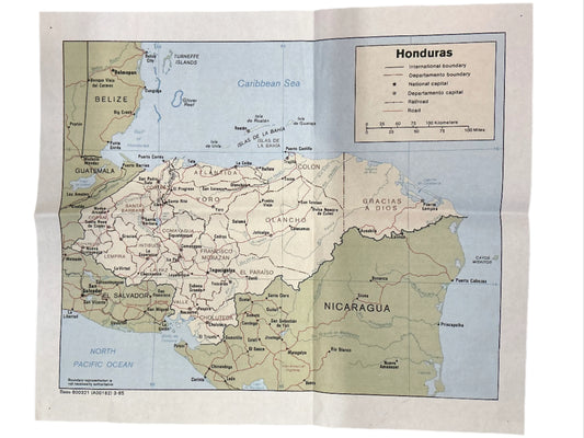 Schafer's Honduras Map American Made (2017) Movie Prop Y'allywood Props